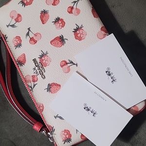 Retired Coach Berry & Cherry wristlet wallet